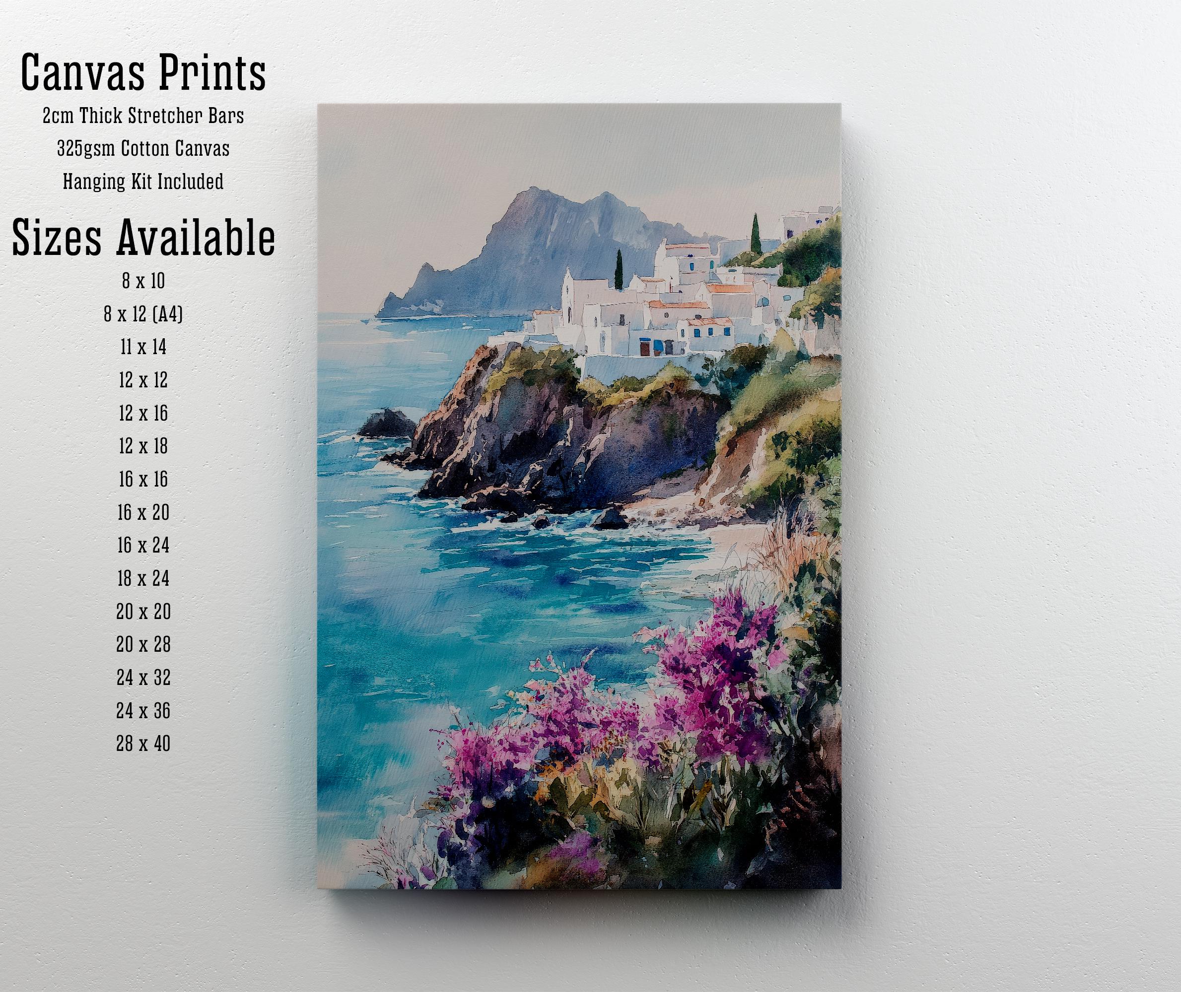 Sicily Watercolor Travel Print Wall Decor Wall Art Sicily Landscape Wall Hanging Home Décor Italian Island Gift Art Lovers Scenic Print