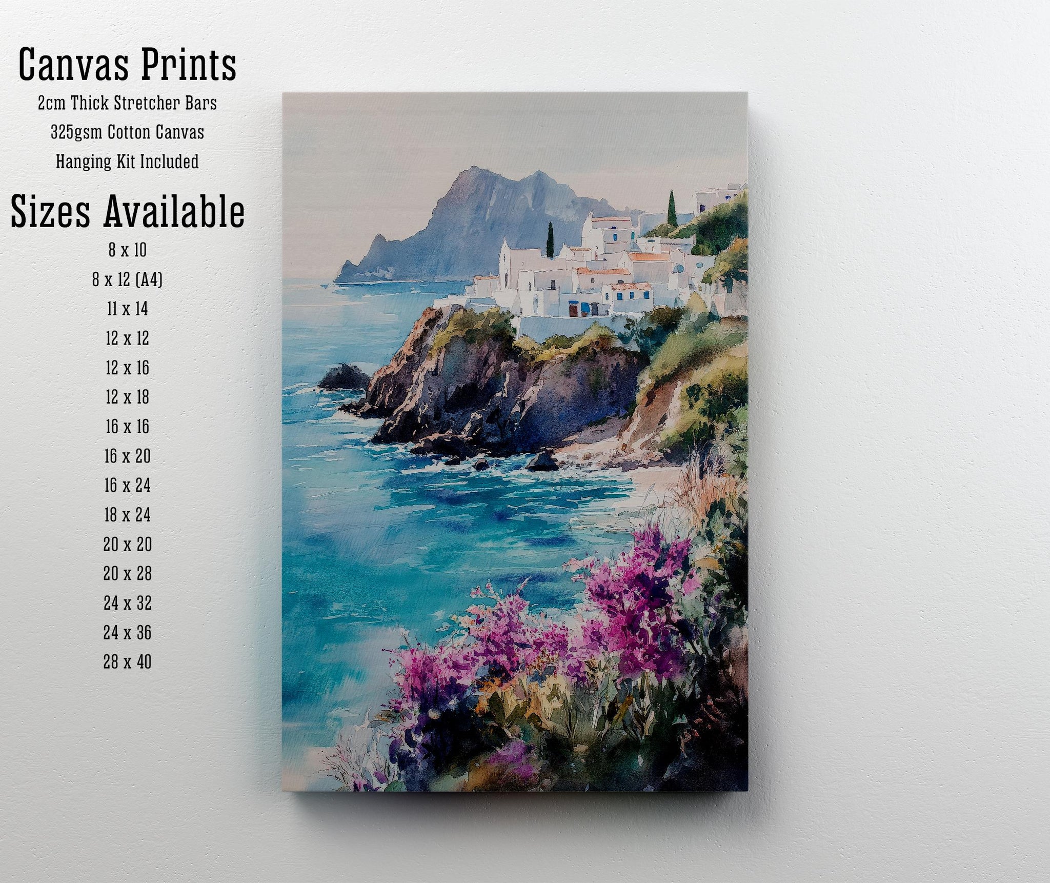 Sicily Watercolor Travel Print Wall Decor Wall Art Sicily Landscape Wall Hanging Home Décor Italian Island Gift Art Lovers Scenic Print