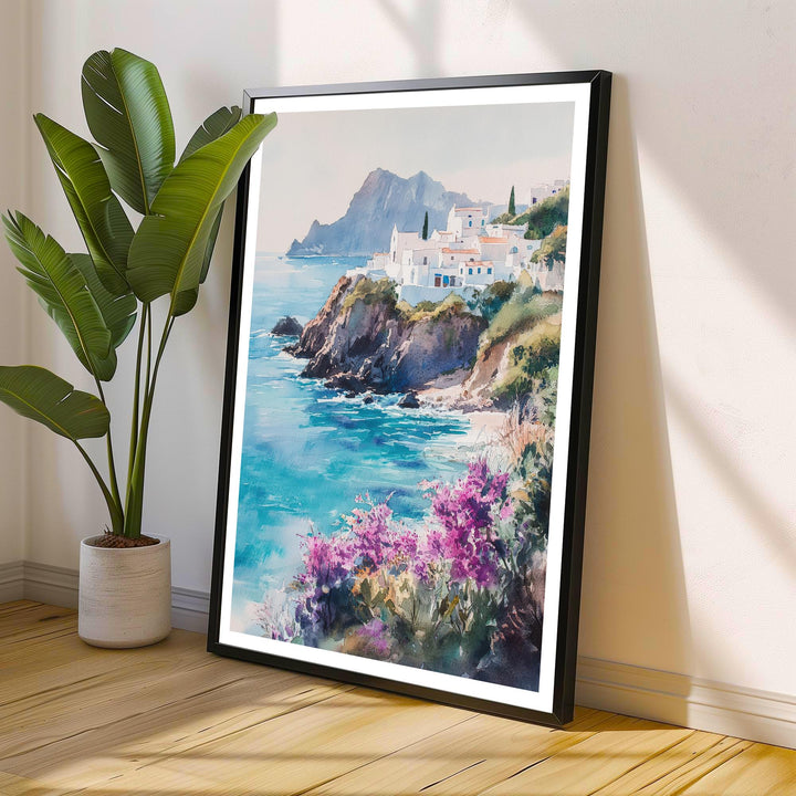 Sicily Watercolor Travel Print Wall Decor Wall Art Sicily Landscape Wall Hanging Home Décor Italian Island Gift Art Lovers Scenic Print