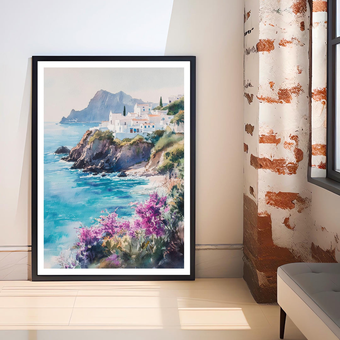 Sicily Watercolor Travel Poster