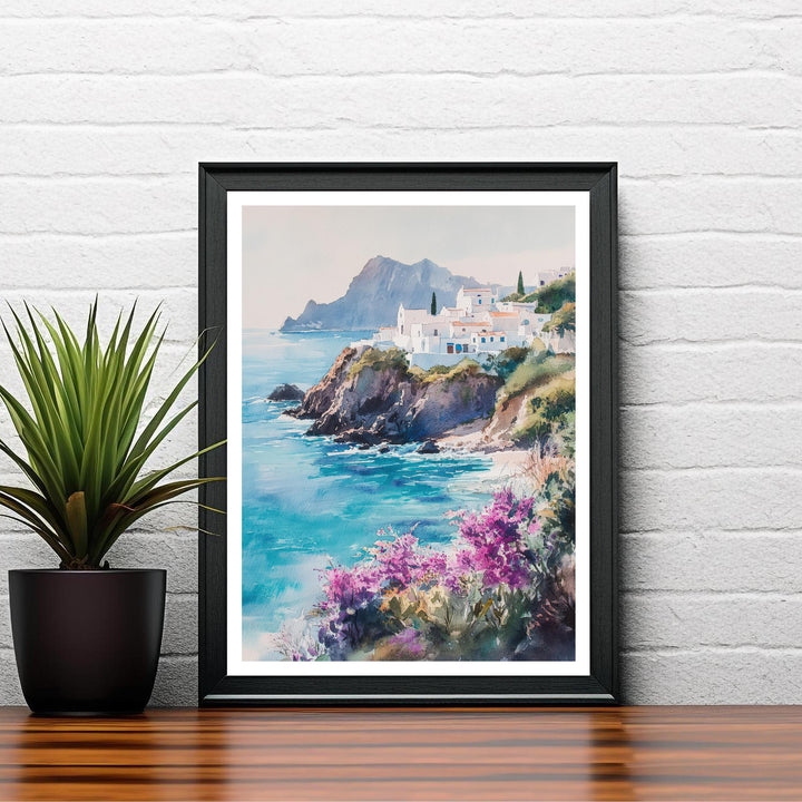 Sicily Watercolor Travel Poster