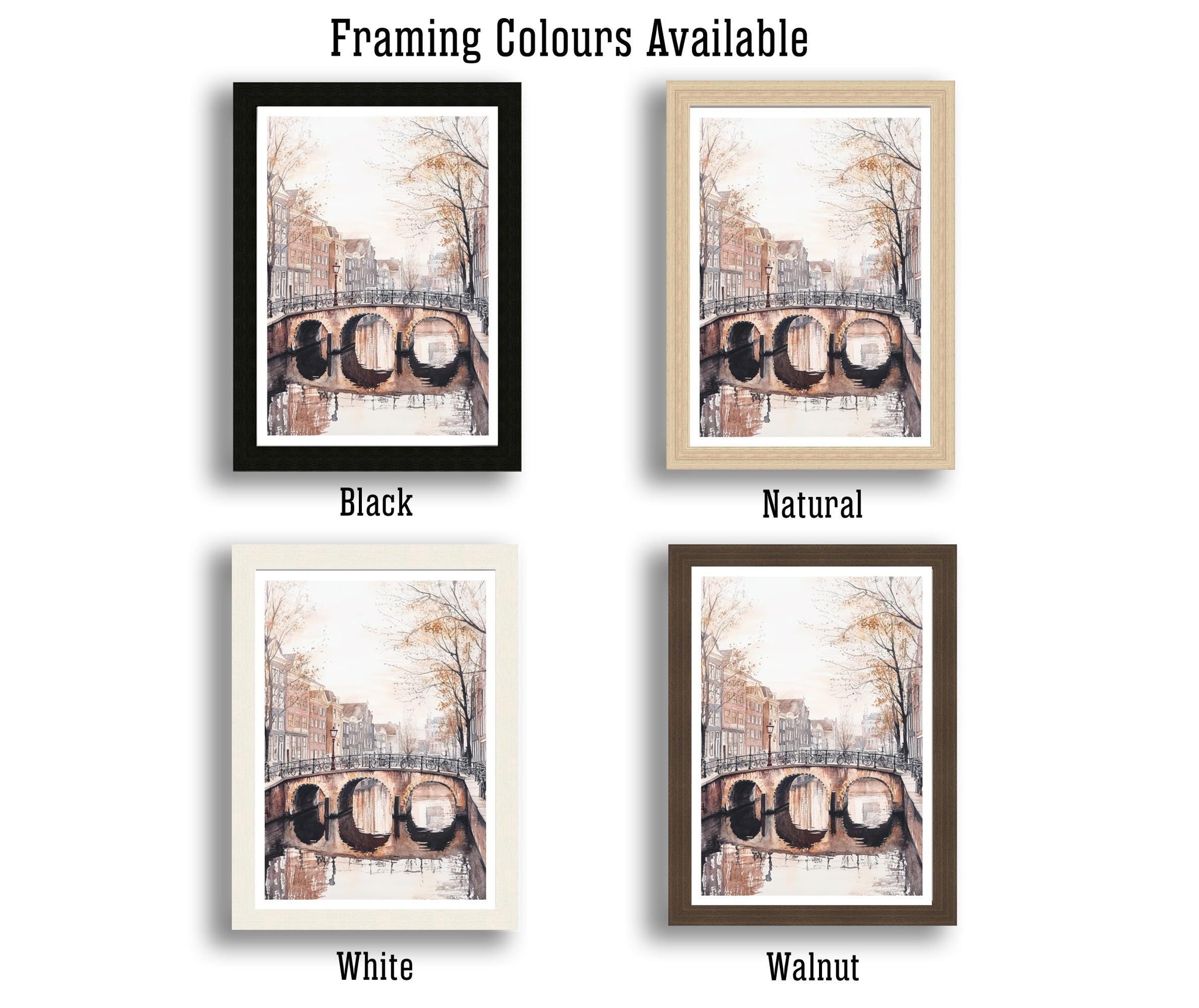 Amsterdam Watercolor Travel Poster