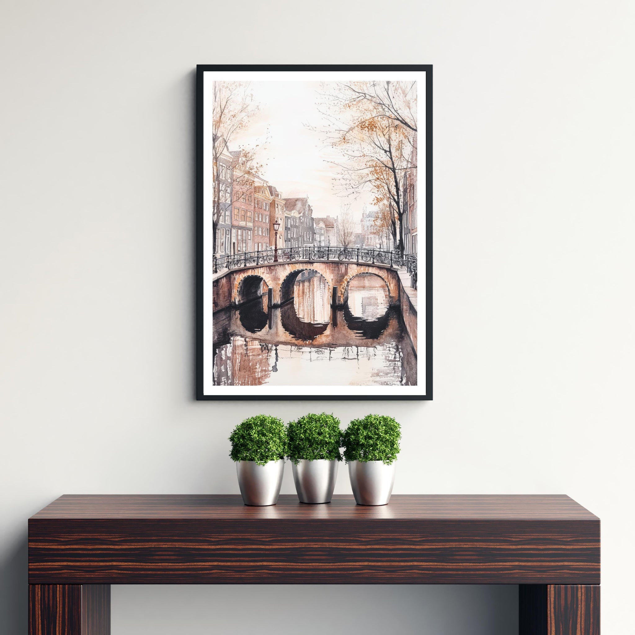 Amsterdam Watercolor Travel Poster
