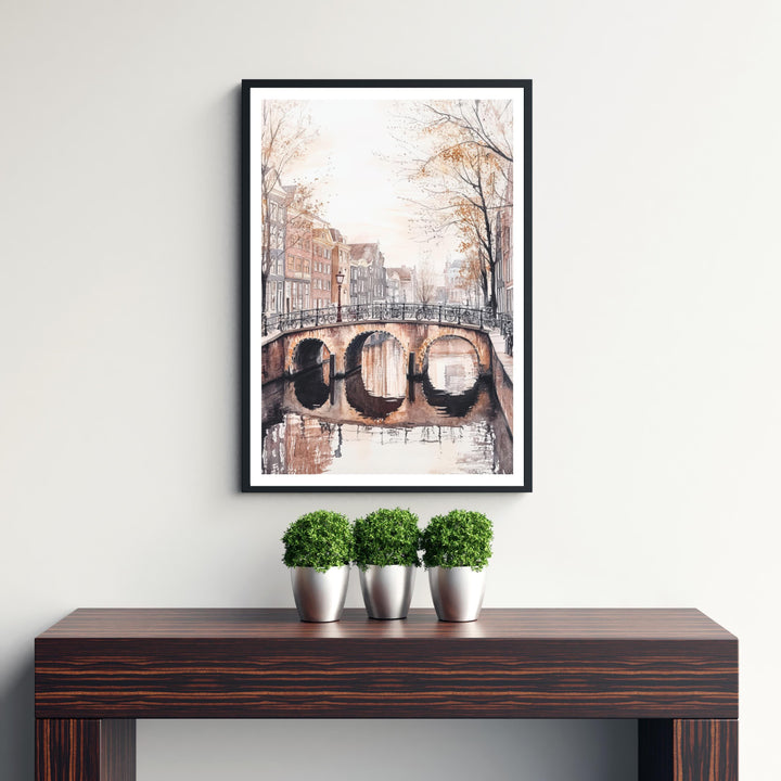 Amsterdam Watercolor Travel Print Wall Decor Wall Art Amsterdam Landscape Wall Hanging Home Decor Dutch City Gift Art Lovers Scenic Print