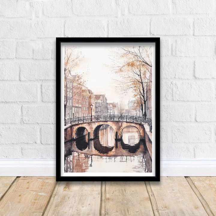 Amsterdam Watercolor Travel Print Wall Decor Wall Art Amsterdam Landscape Wall Hanging Home Decor Dutch City Gift Art Lovers Scenic Print