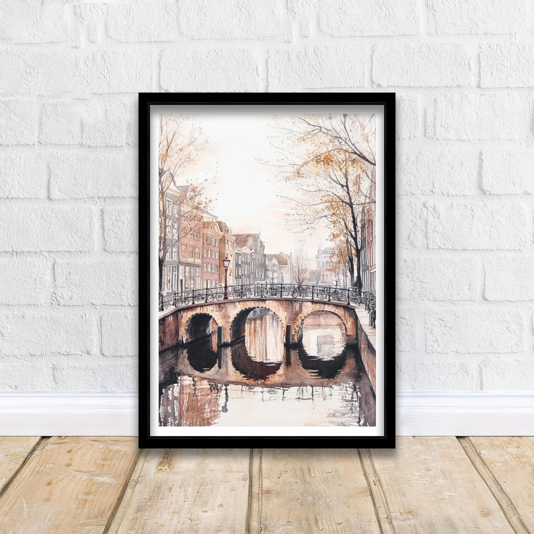 Amsterdam Watercolor Travel Poster