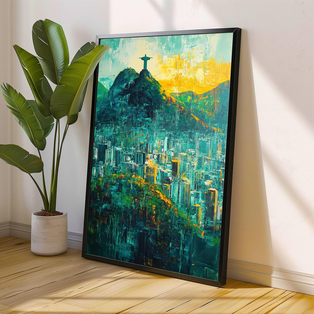 Abstract Rio de Janeiro Travel Poster Wall Decor Wall Art Abstract Rio Landscape Wall Hanging Home Décor Brazilian City Gift Art Lovers