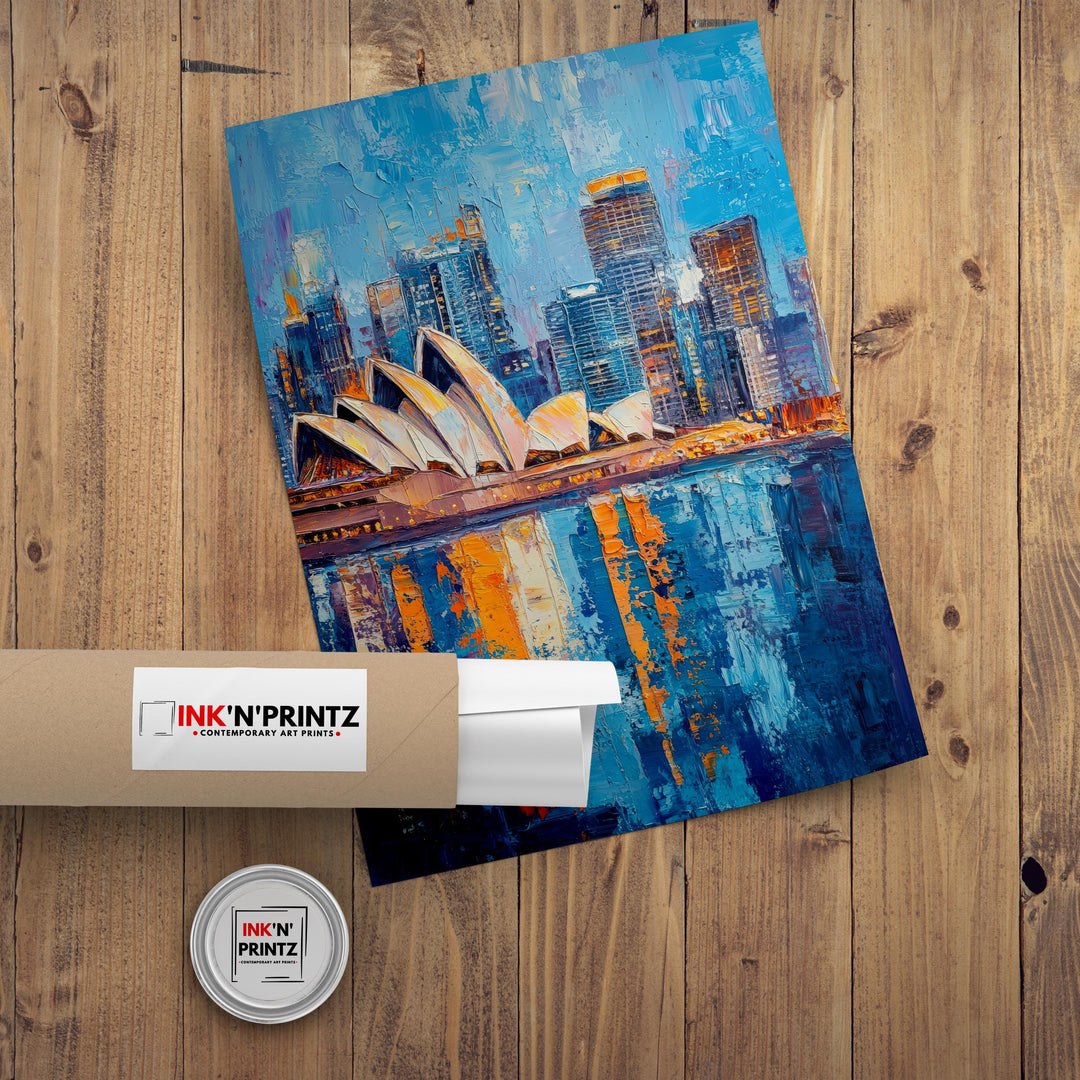 Abstract Sydney Travel Poster Wall Decor Wall Art Abstract Sydney Skyline Wall Hanging Home Décor Australian City Gift Art Lovers Modern