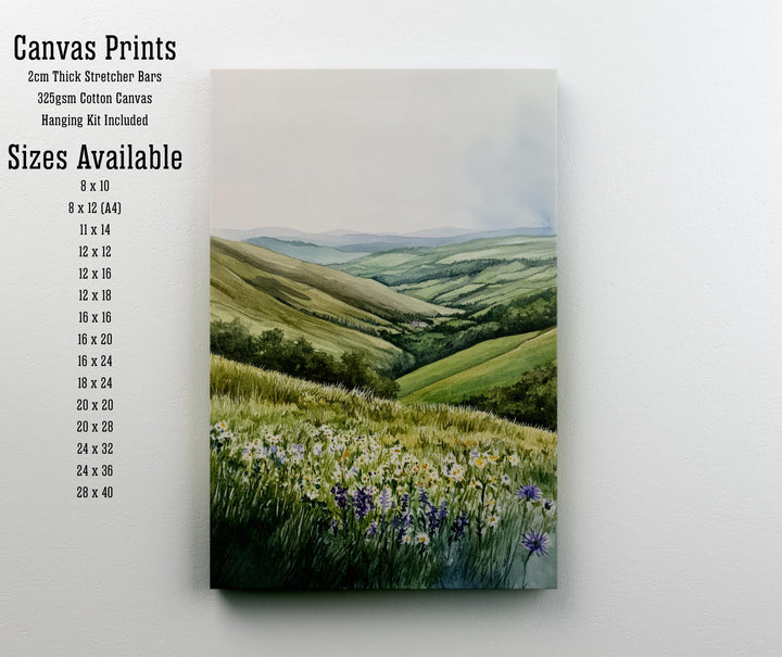 Yorkshire Dales Watercolor Art Print Wall Decor Wall Art Yorkshire Dales Landscape Wall Hanging Home Décor English Countryside Gift Art