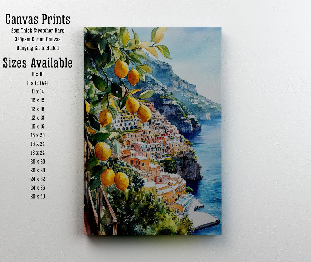 Positano Italy Watercolor Art Poster