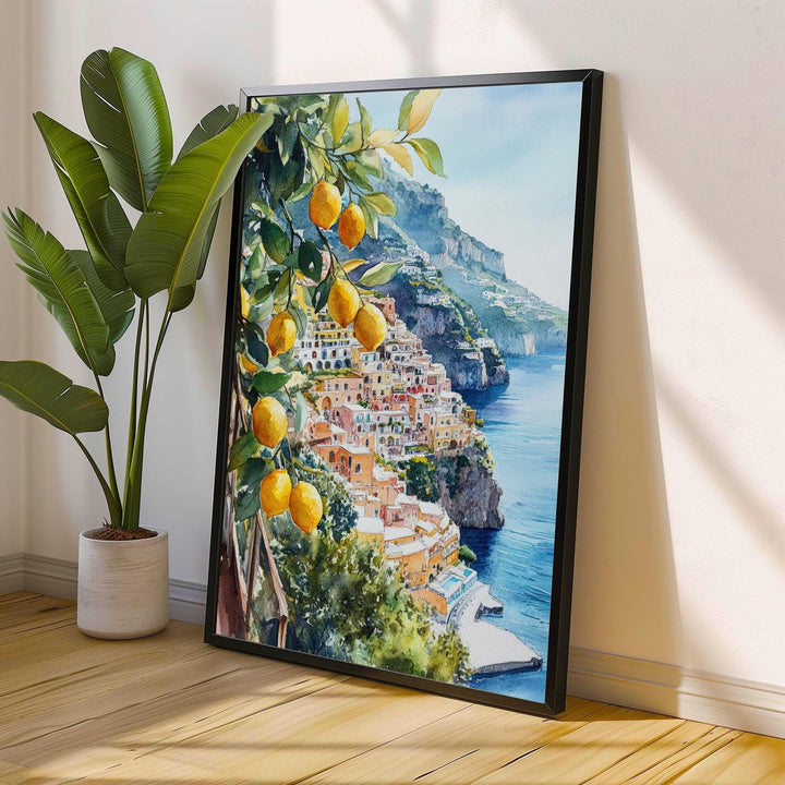 Positano Italy Watercolor Art Poster