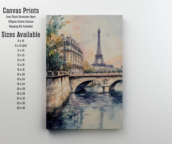 Paris Watercolor Travel Print Wall Decor Wall Art Paris Landscape Wall Hanging Home Décor French City Gift Art Lovers Scenic Print