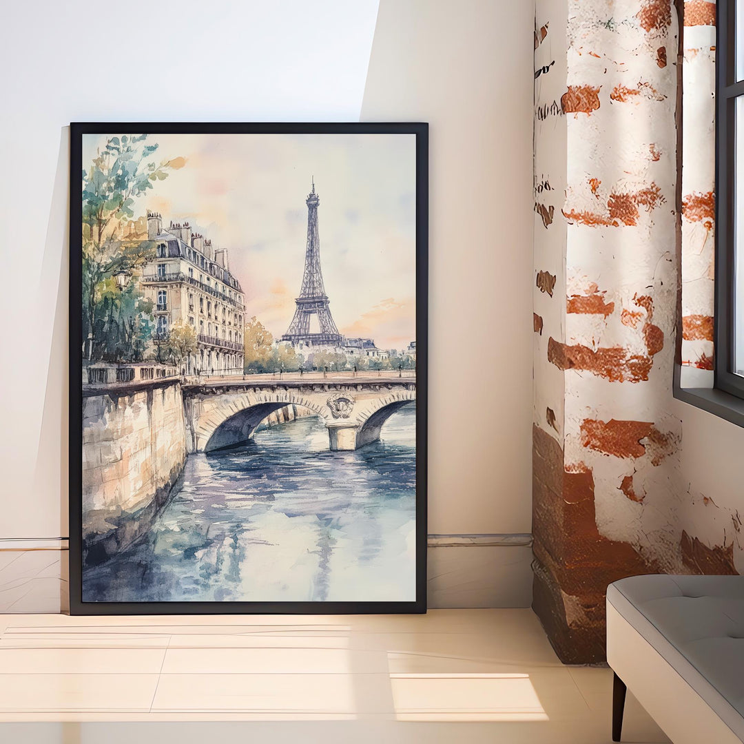 Paris Watercolor Travel Poster