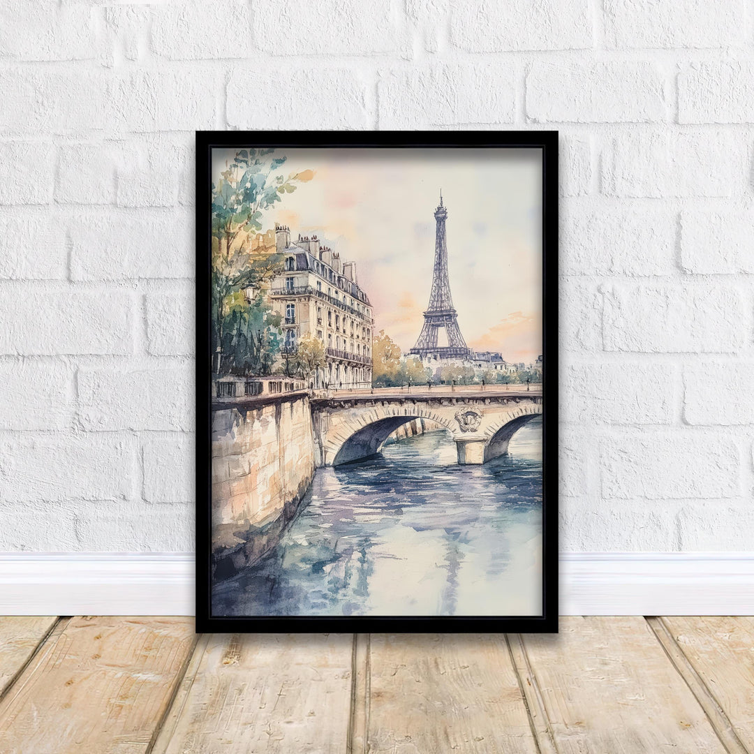 Paris Watercolor Travel Poster