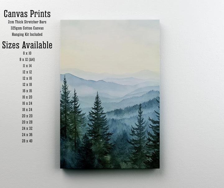 Appalachian Mountains Watercolor Travel Print Wall Decor Wall Art Appalachian Landscape Wall Hanging Home Décor Mountain Gift Art Lovers