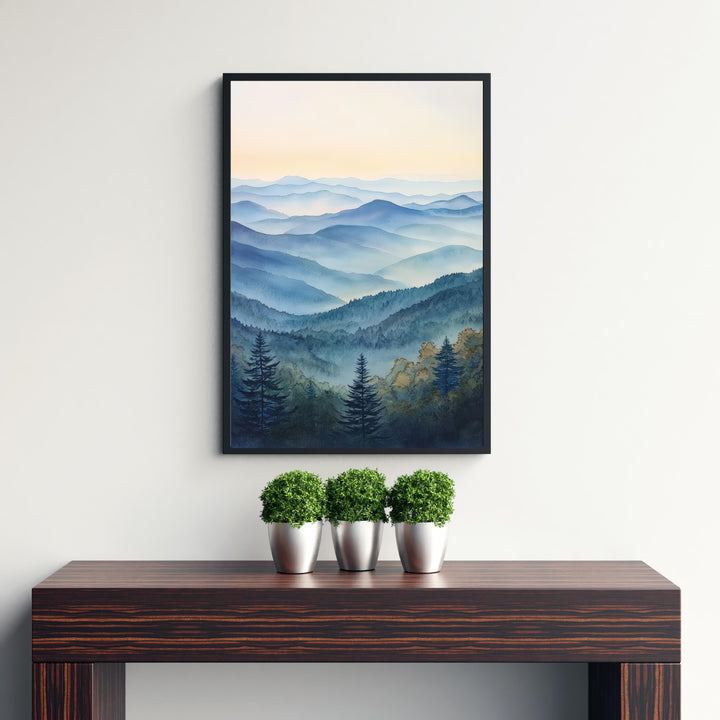 Blue Ridge Mountains Watercolor Travel Print Wall Decor Wall Art Blue Ridge Landscape Wall Hanging Home Décor Mountain Gift Art Lovers