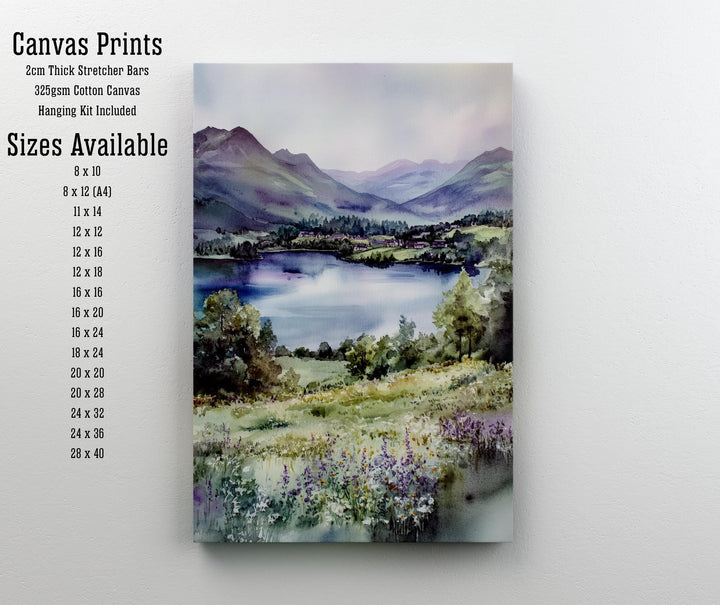 Keswick Lake District Watercolor Travel Poster