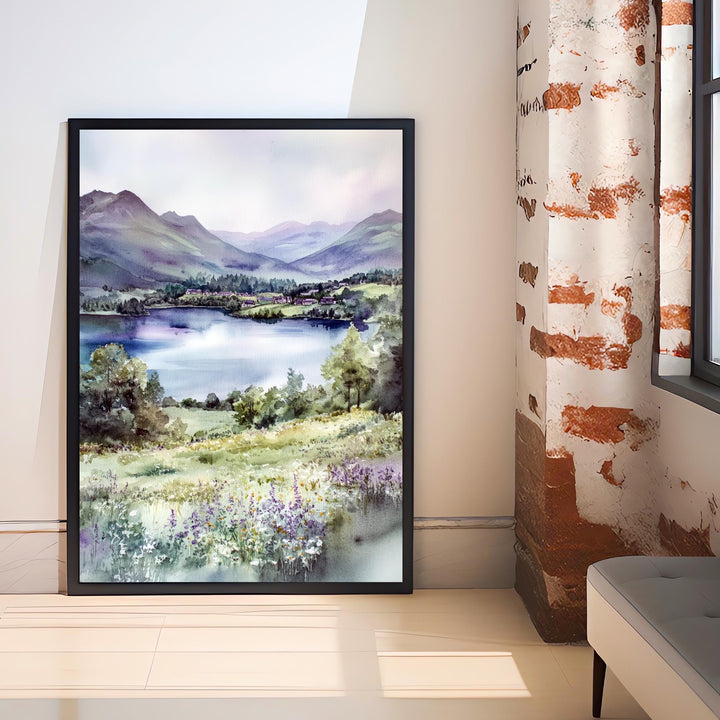 Keswick Lake District Watercolor Travel Poster