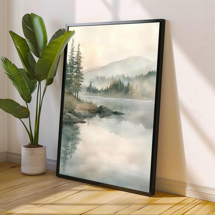 Lake Idaho Watercolor Travel Poster