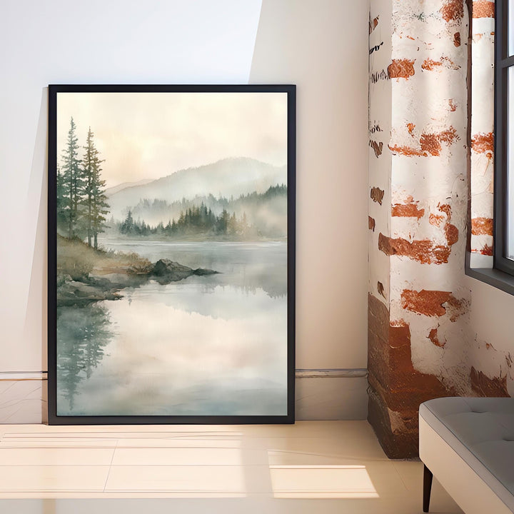 Lake Idaho Watercolor Travel Poster