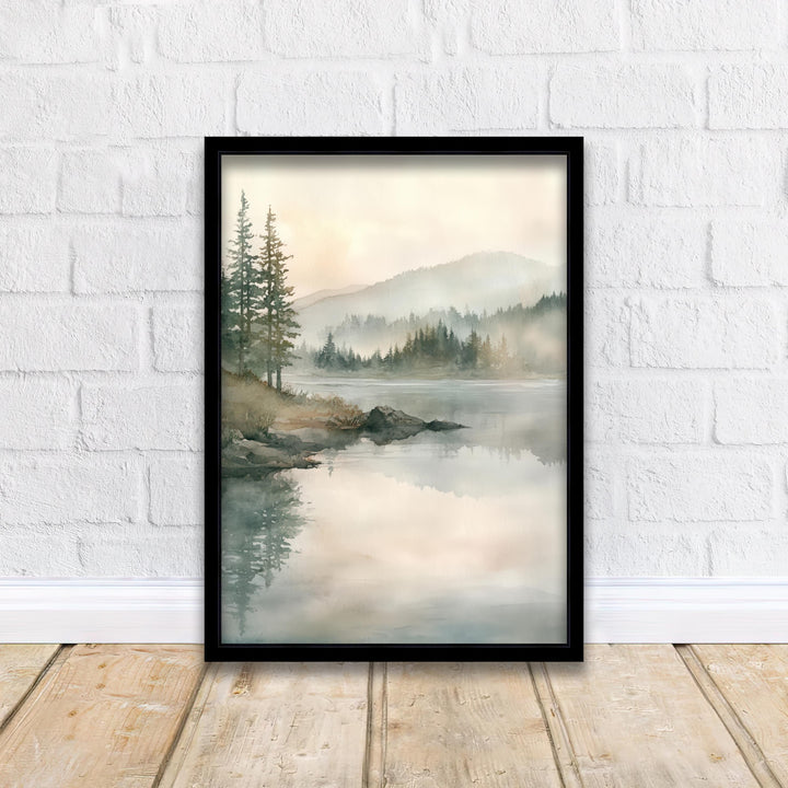 Lake Idaho Watercolor Travel Poster