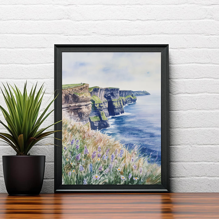 Cliffs of Moher Watercolor Travel Poster