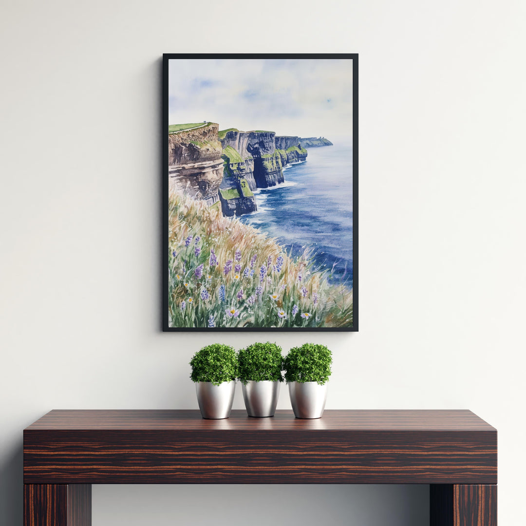 Cliffs of Moher Watercolor Travel Poster