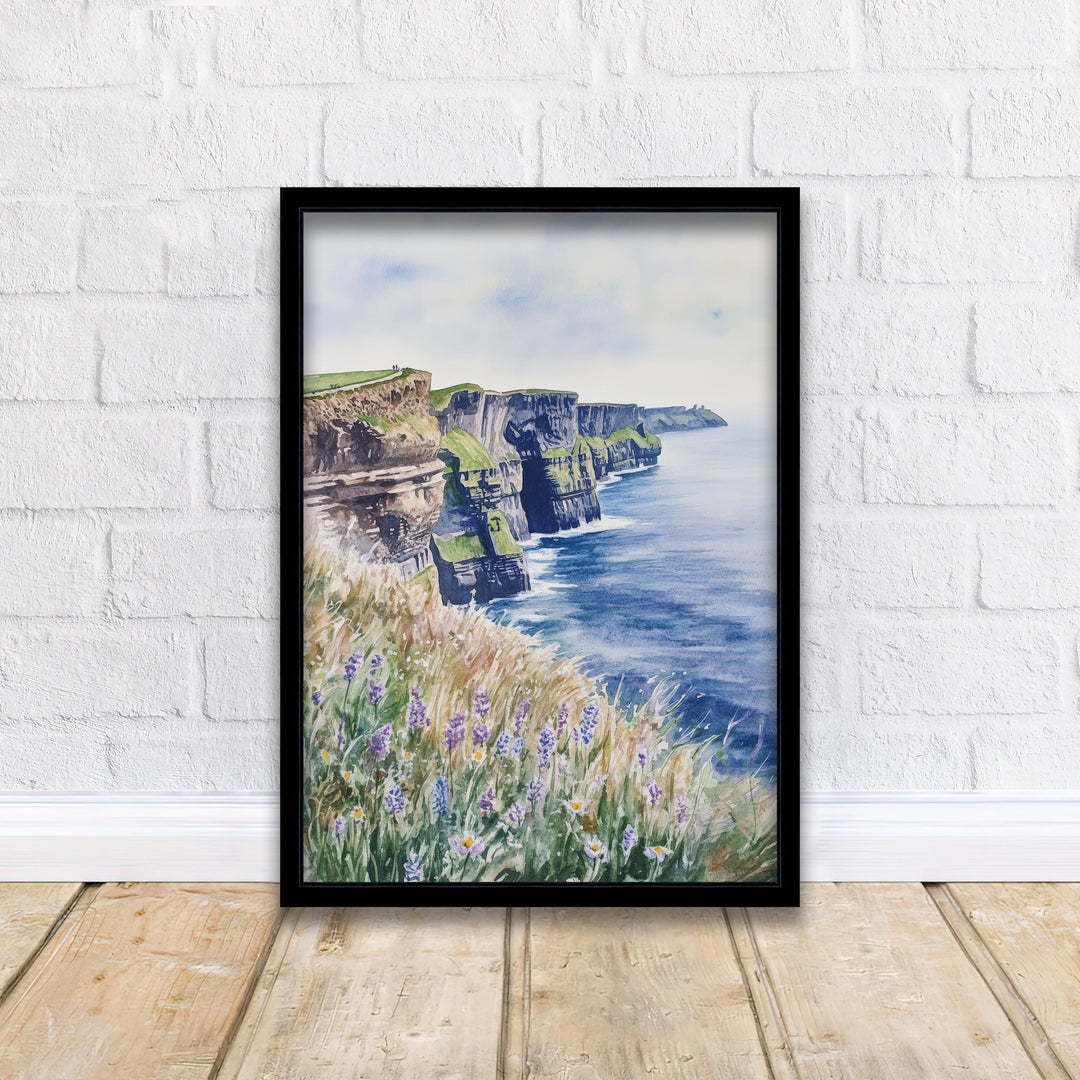 Cliffs of Moher Watercolor Travel Poster