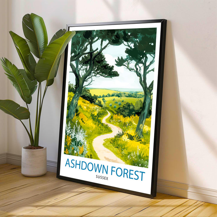 Ashdown Forest Travel Poster Wall Decor Wall Art Ashdown Forest Landscape Wall Hanging Home Décor Sussex Gift Art Lovers Scenic Print