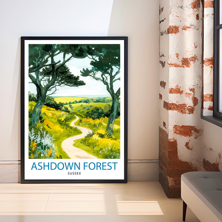 Ashdown Forest Travel Poster Wall Decor Wall Art Ashdown Forest Landscape Wall Hanging Home Décor Sussex Gift Art Lovers Scenic Print