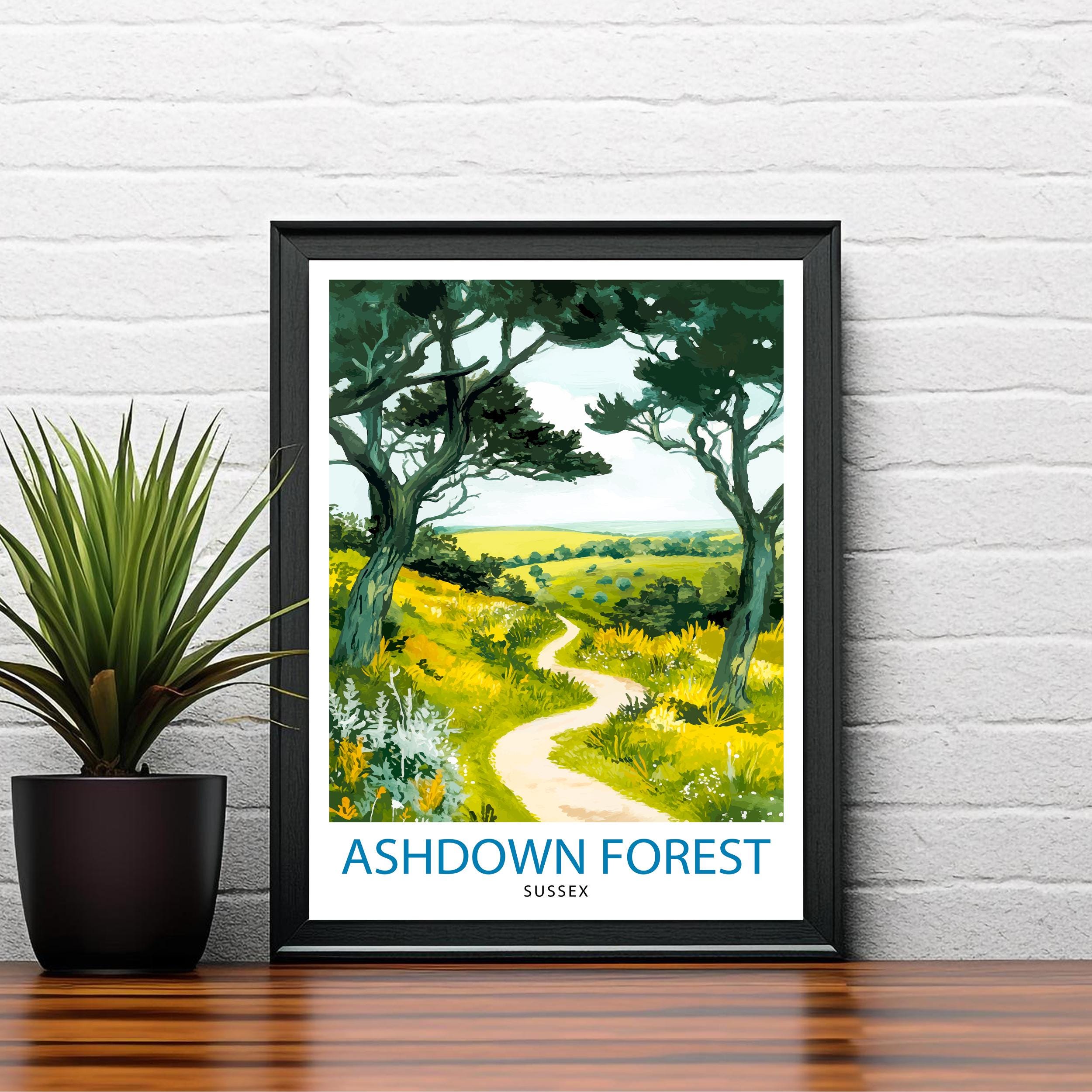 Ashdown Forest Travel Poster Wall Decor Wall Art Ashdown Forest Landscape Wall Hanging Home Décor Sussex Gift Art Lovers Scenic Print