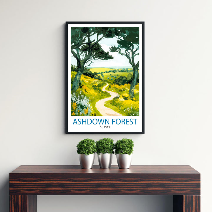 Ashdown Forest Travel Poster Wall Decor Wall Art Ashdown Forest Landscape Wall Hanging Home Décor Sussex Gift Art Lovers Scenic Print