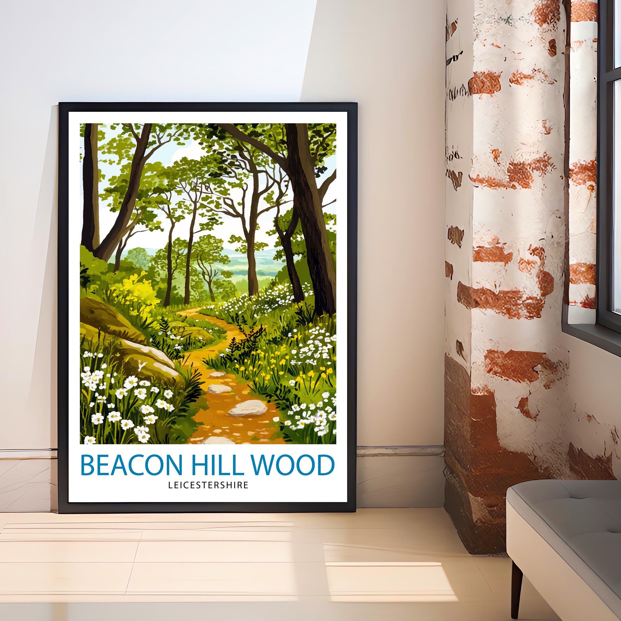 Beacon Hill Woods Travel Poster Wall Decor Wall Art Beacon Hill Woods Landscape Wall Hanging Home Décor Nature Gift Art Lovers Scenic Print