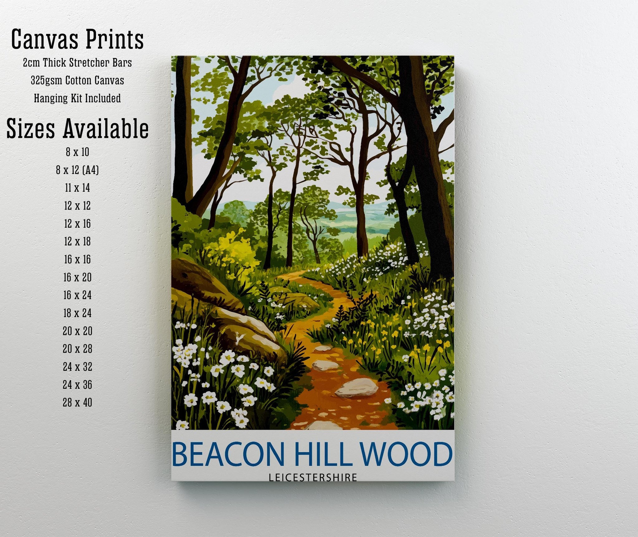 Beacon Hill Woods Travel Poster Wall Decor Wall Art Beacon Hill Woods Landscape Wall Hanging Home Décor Nature Gift Art Lovers Scenic Print