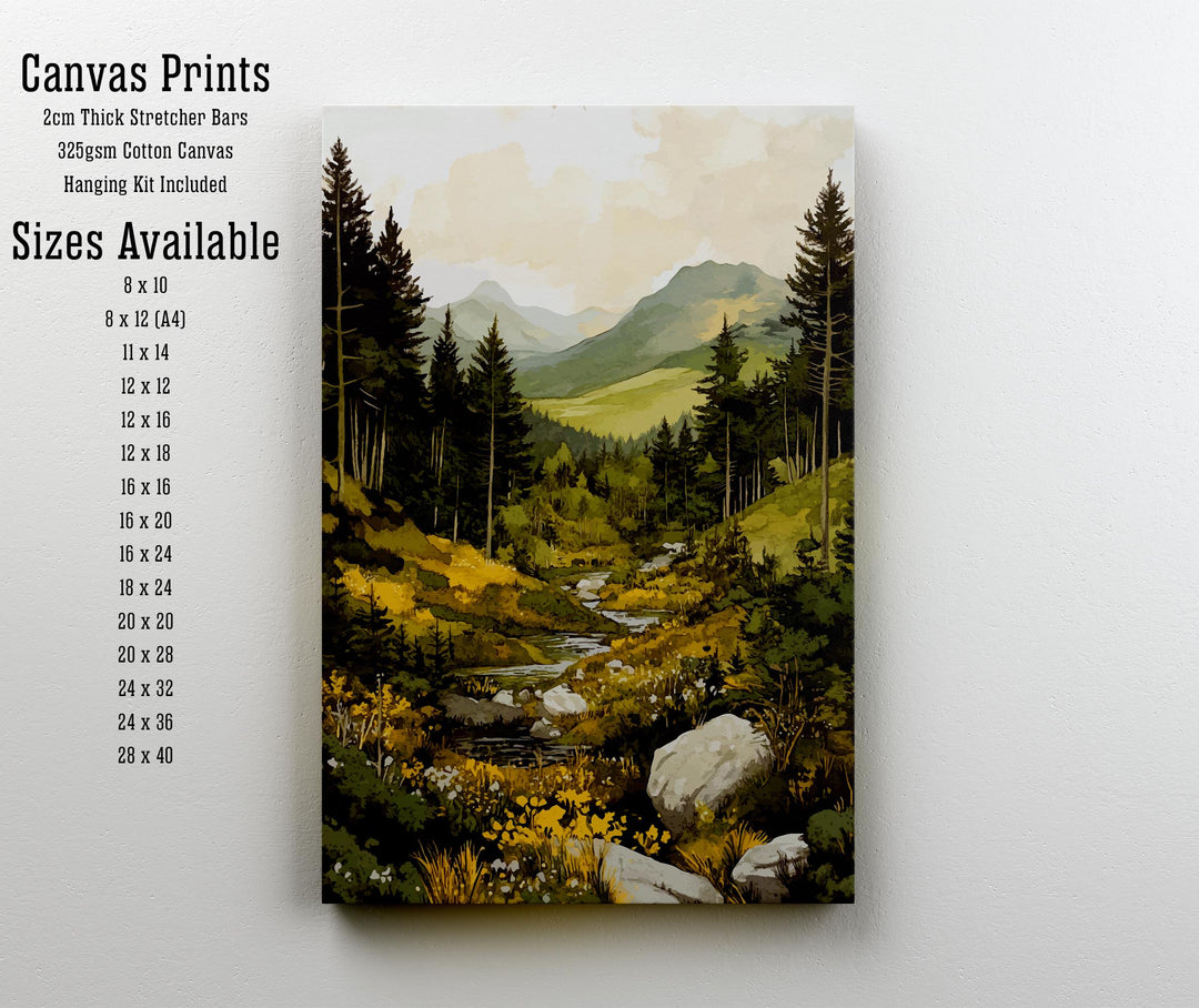 Coed y Brenin Forest Travel Poster Wall Decor Wall Art Coed y Brenin Landscape Wall Hanging Home Décor Welsh Forest Gift Art Lovers