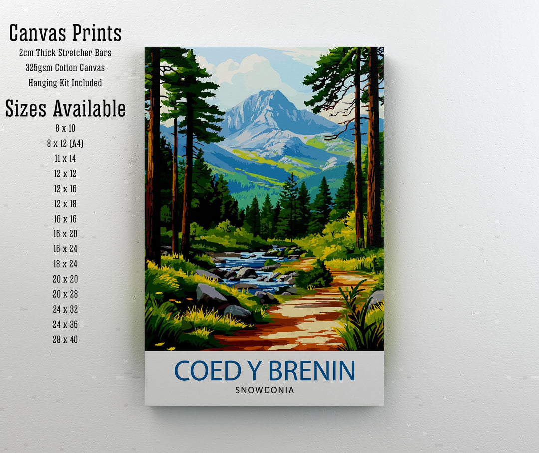 Coed y Brenin Forest Travel Poster Wall Decor Wall Art Coed y Brenin Landscape Wall Hanging Home Décor Welsh Forest Gift Art Lovers