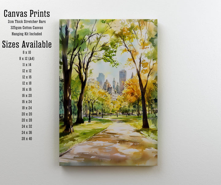 Central Park New York Travel Print Wall Decor Wall Art Central Park Landscape Wall Hanging Home Décor NYC Gift Art Lovers Scenic Print