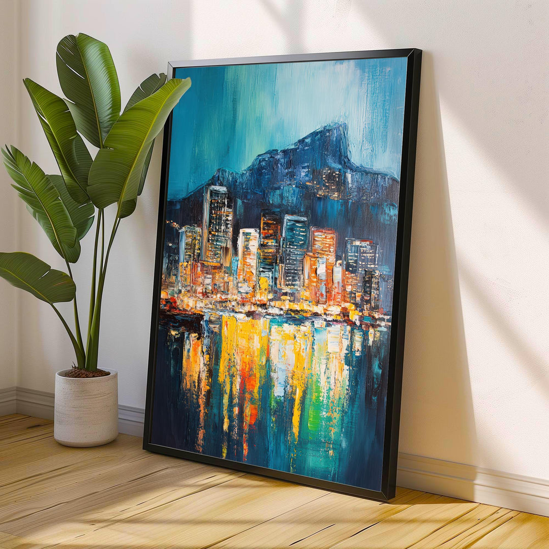 Abstract Cape Town Travel Poster Wall Decor Wall Art Abstract Cape Town Skyline Wall Hanging Home Décor South African City Gift Art Lovers