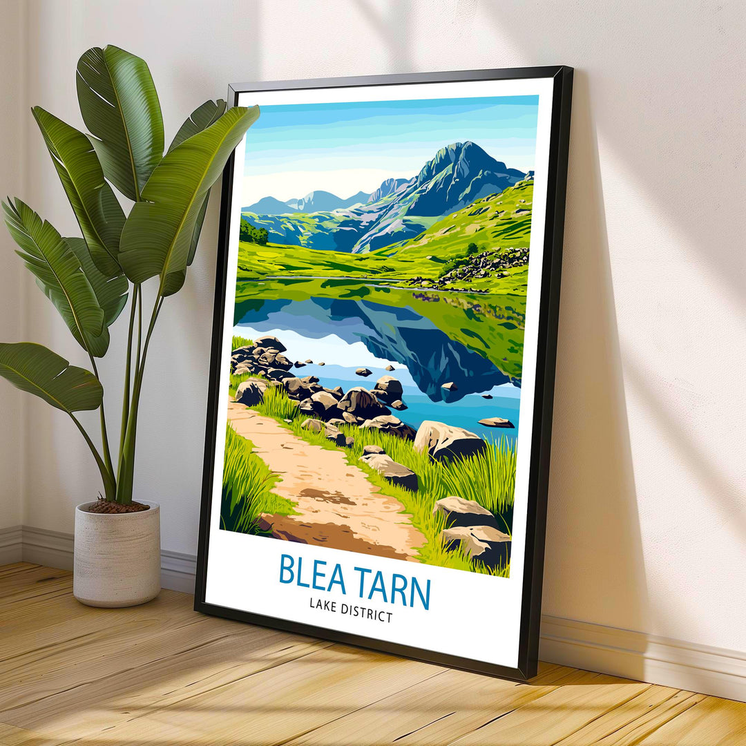 Blea Tarn Lake District Travel Poster Wall Decor Wall Art Blea Tarn Landscape Wall Hanging Home Décor English Countryside Gift Art Lovers