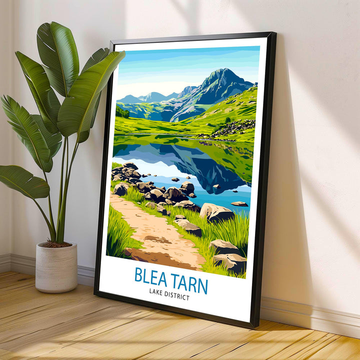 Blea Tarn Lake District Travel Poster Wall Decor Wall Art Blea Tarn Landscape Wall Hanging Home Décor English Countryside Gift Art Lovers