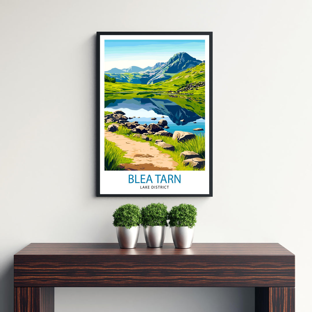 Blea Tarn Lake District Travel Poster Wall Decor Wall Art Blea Tarn Landscape Wall Hanging Home Décor English Countryside Gift Art Lovers