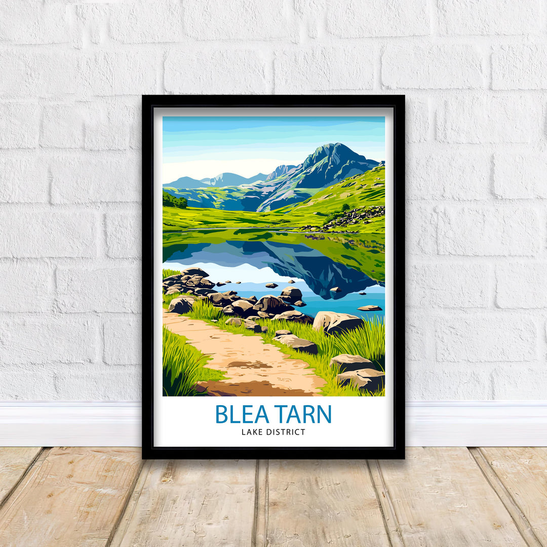 Blea Tarn Lake District Travel Poster Wall Decor Wall Art Blea Tarn Landscape Wall Hanging Home Décor English Countryside Gift Art Lovers