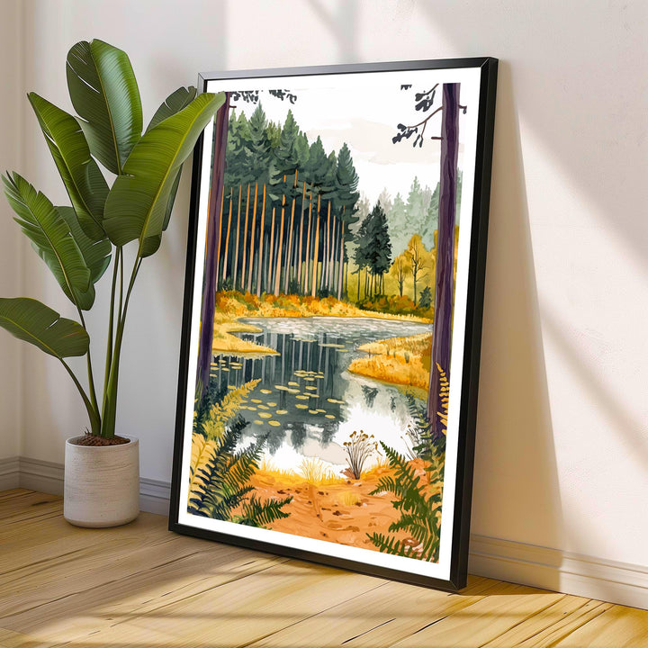 Delamere Forest Cheshire Travel Poster