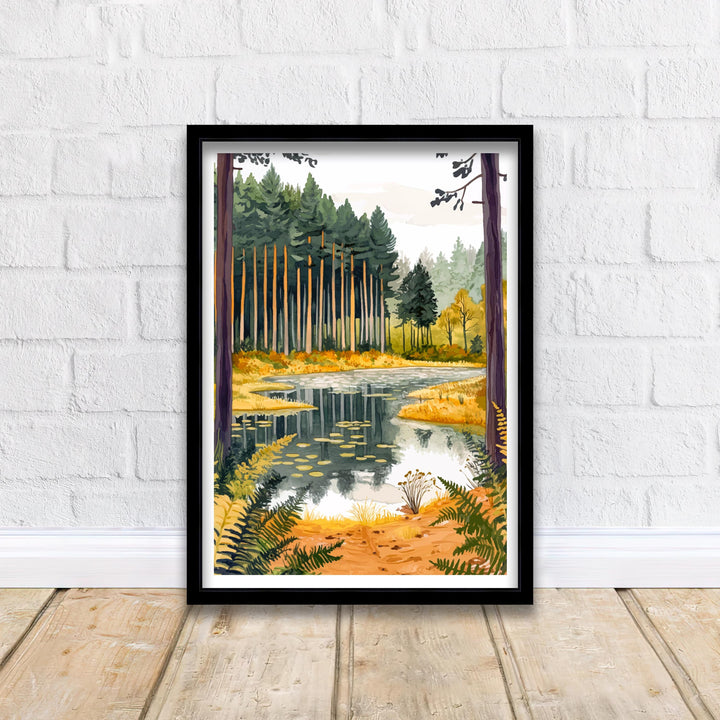 Delamere Forest Cheshire Travel Poster