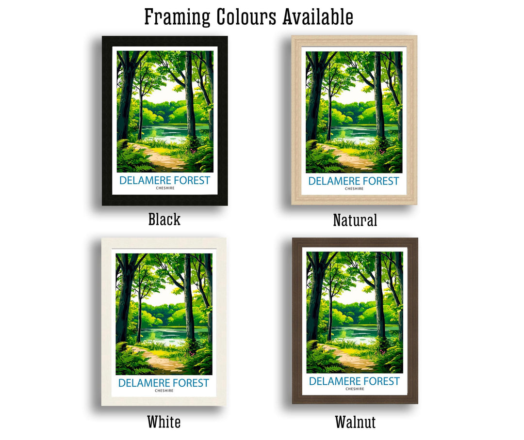 Delamere Forest Cheshire Travel Poster Wall Decor Wall Art Delamere Forest Landscape Wall Hanging Home Décor Nature Gift Art Lovers Scenic