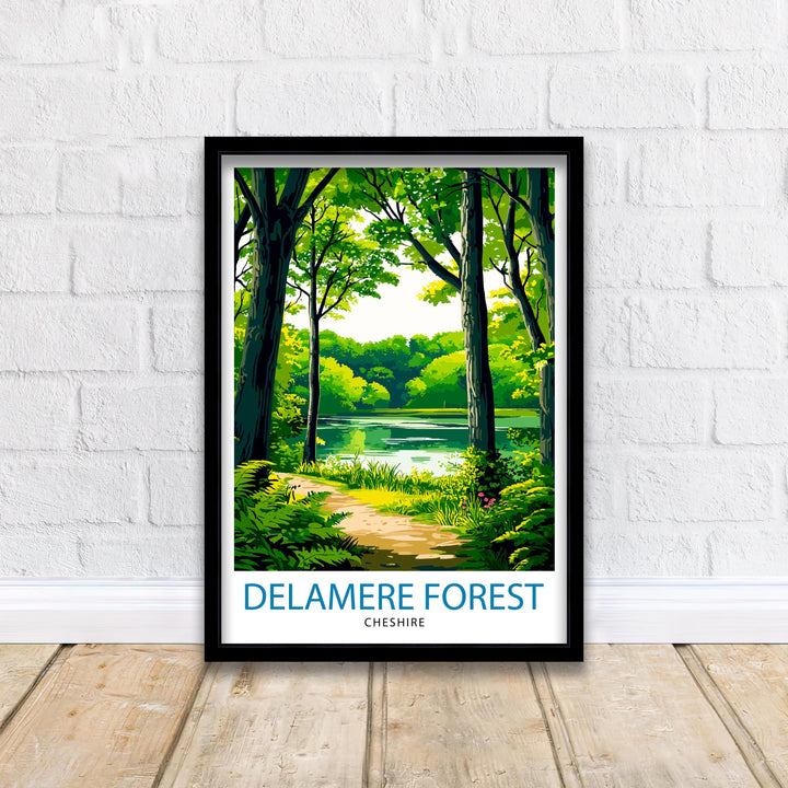 Delamere Forest Cheshire Travel Poster Wall Decor Wall Art Delamere Forest Landscape Wall Hanging Home Décor Nature Gift Art Lovers Scenic