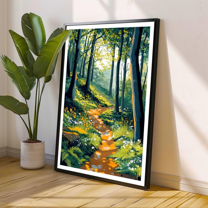 Forest of Dean Travel Poster Wall Decor Wall Art Forest of Dean Landscape Wall Hanging Home Décor Nature Gift Art Lovers Scenic Print