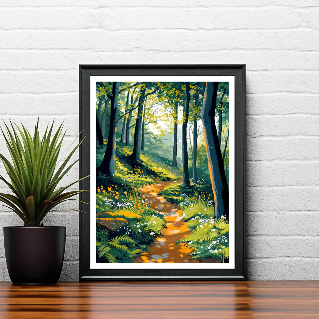 Forest of Dean Travel Poster Wall Decor Wall Art Forest of Dean Landscape Wall Hanging Home Décor Nature Gift Art Lovers Scenic Print