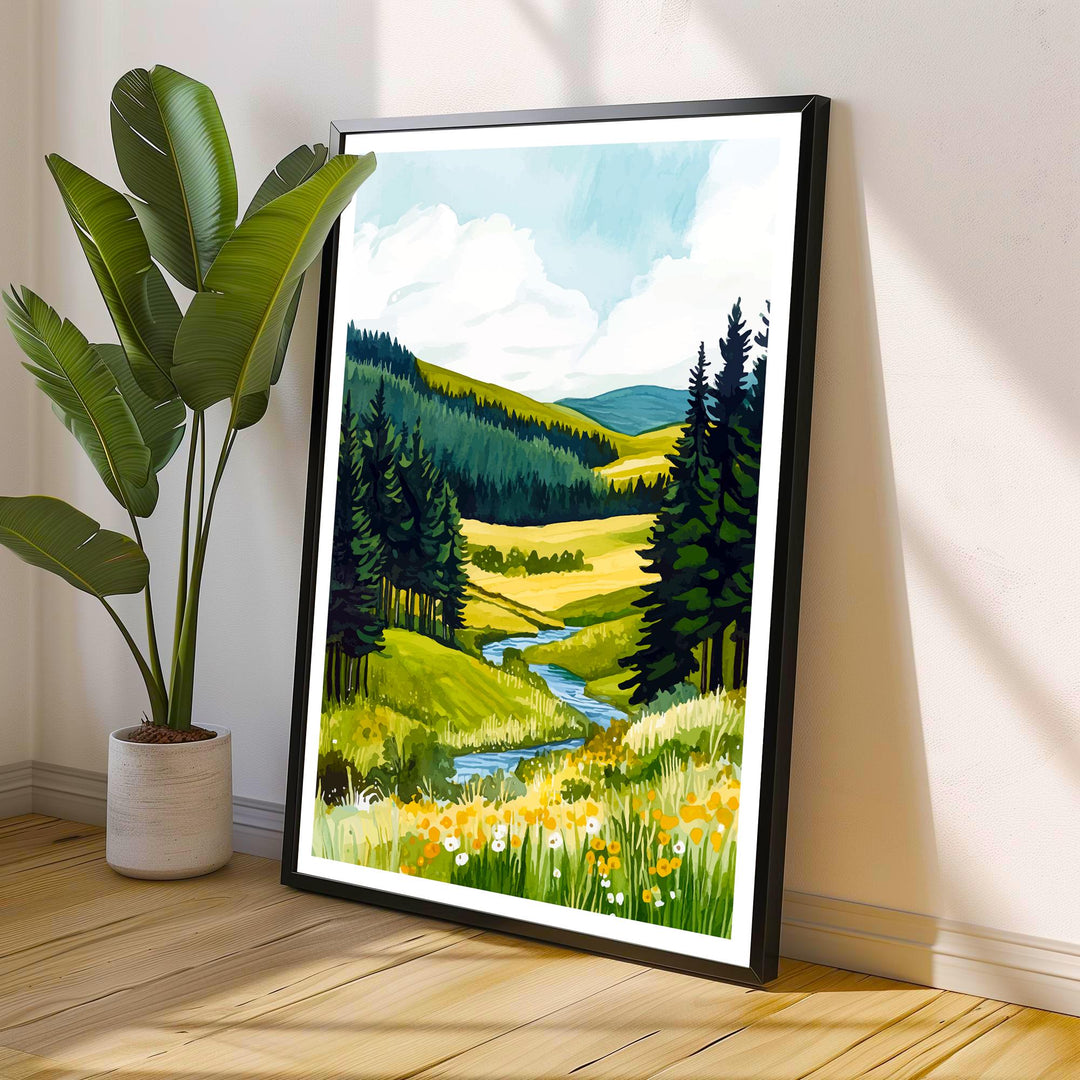 Galloway Forest Travel Poster Wall Decor Wall Art Galloway Forest Landscape Wall Hanging Home Décor Nature Gift Art Lovers Scenic Print