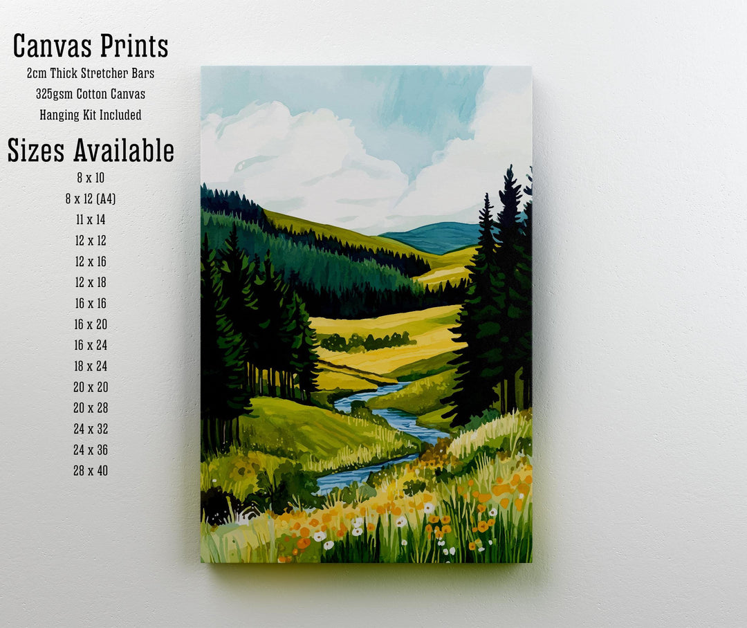 Galloway Forest Travel Poster Wall Decor Wall Art Galloway Forest Landscape Wall Hanging Home Décor Nature Gift Art Lovers Scenic Print